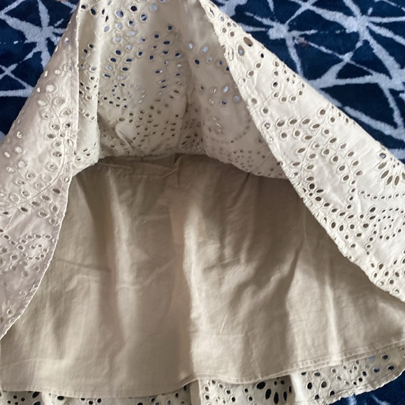 Express Super High Waisted Eyelet Tiered Ruffle Mini Skirt - Picture 9 of 10